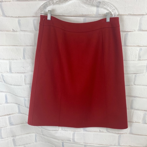 Talbots Red 100% Wool Pencil Skirt NWT 12 - Picture 3 of 6